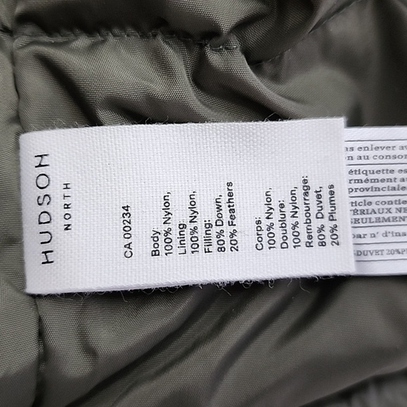 Hudson North Men's Olive Green Down Winter Hooded Puffer Parka Coat Sz Medium - Picture 12 of 16